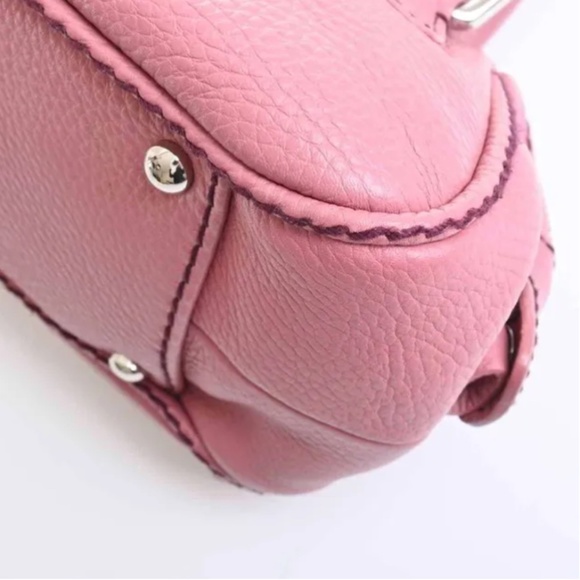 Pre-owned Authentic CHANEL Leather Mini Boston Bag Pink Leather Handbag - Picture 6 of 10